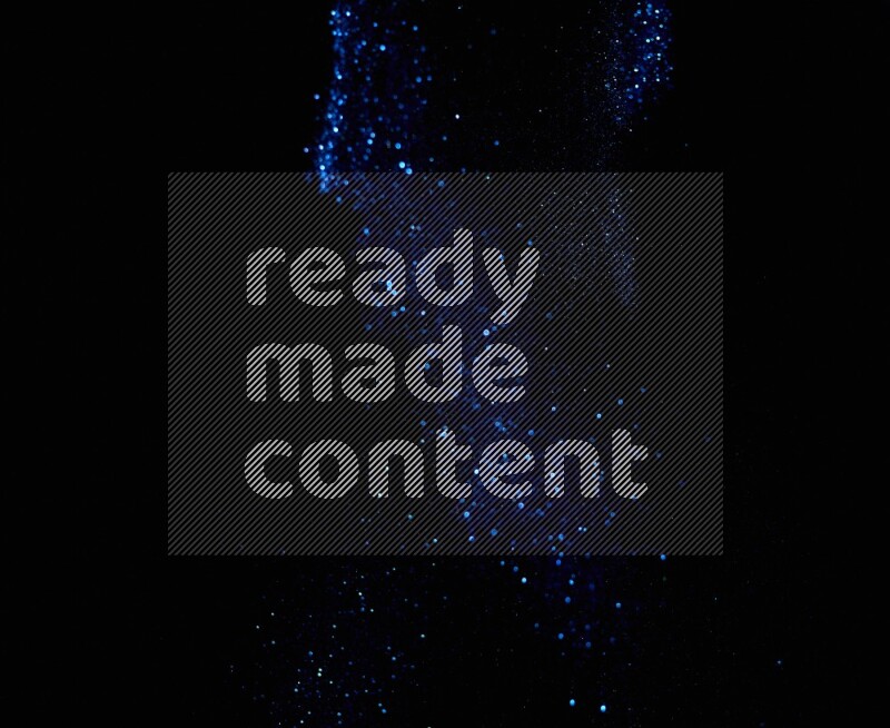 Blue glitter powder isolated on black background