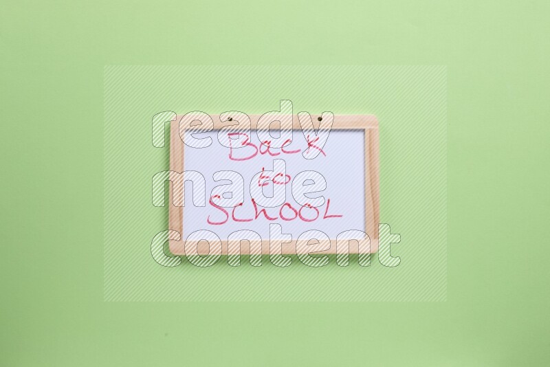 A whiteboard on green background