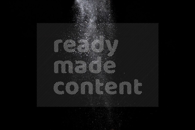 Silver glitter powder isolated on black background