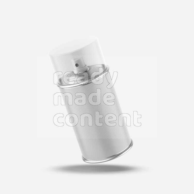 Metal spray bottle mockup with transparent cap and label isolated on white background 3d rendering