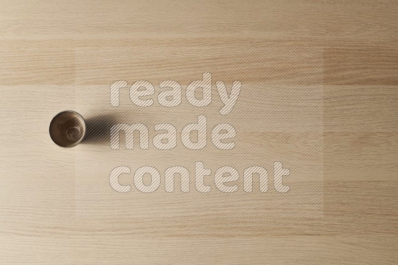 Top View Shot Of A Pottery Cup on Oak Wooden Flooring