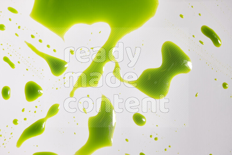 Close-ups of abstract green paint texture in different shapes