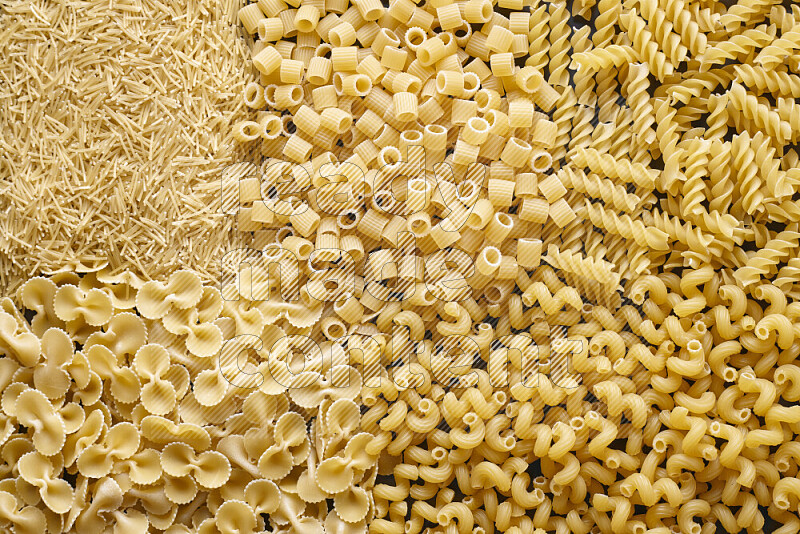 5 types of pasta filling the frame