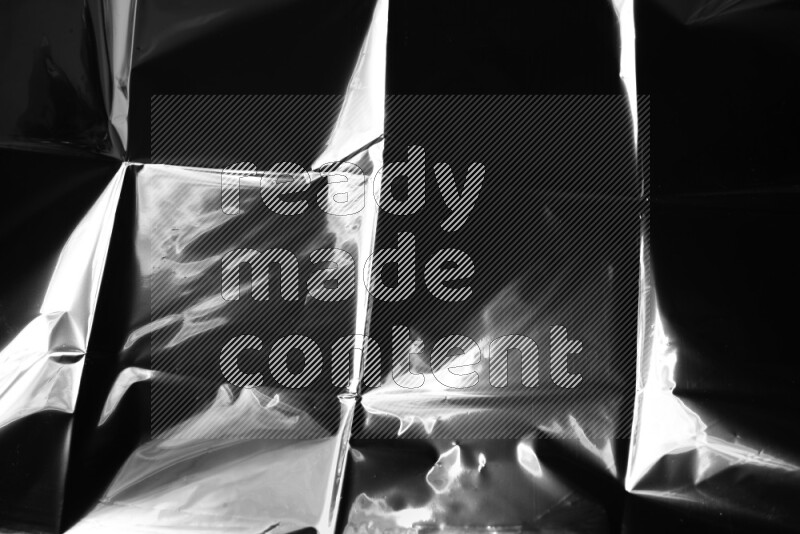 Plastic wrap texture on black background