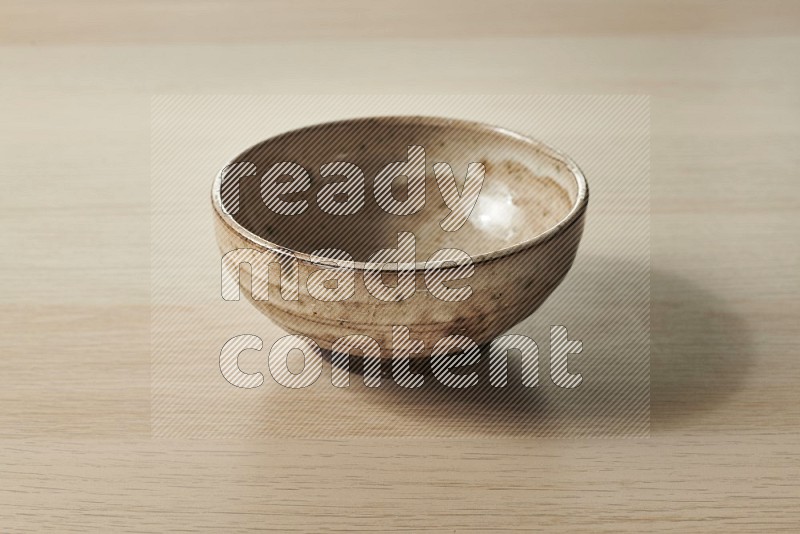 Beige Pottery Bowl on Oak Wooden Flooring, 15 degrees