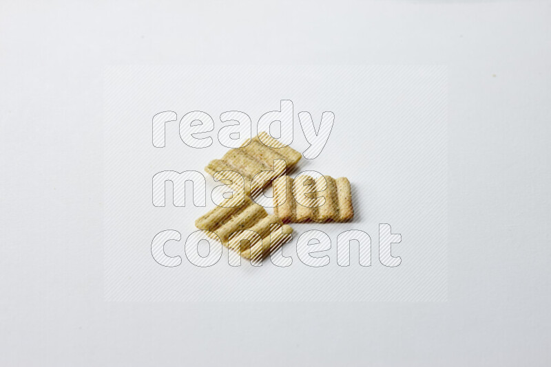Crackers snacks on white background
