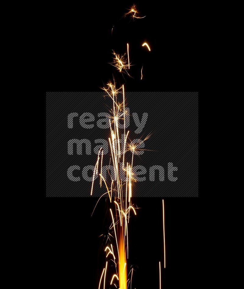 Sparkler candle isolated on black background
