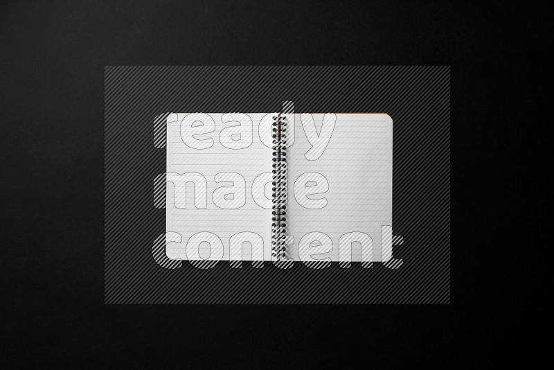 Notebook sheet on black background