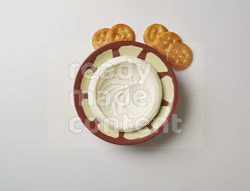 Plain Lebnah in a traditional plate on a white background