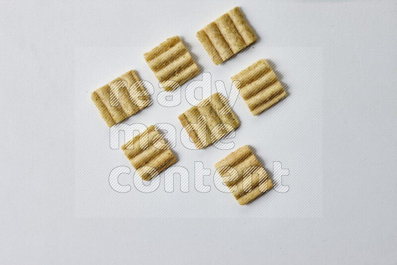 Crackers snacks on white background