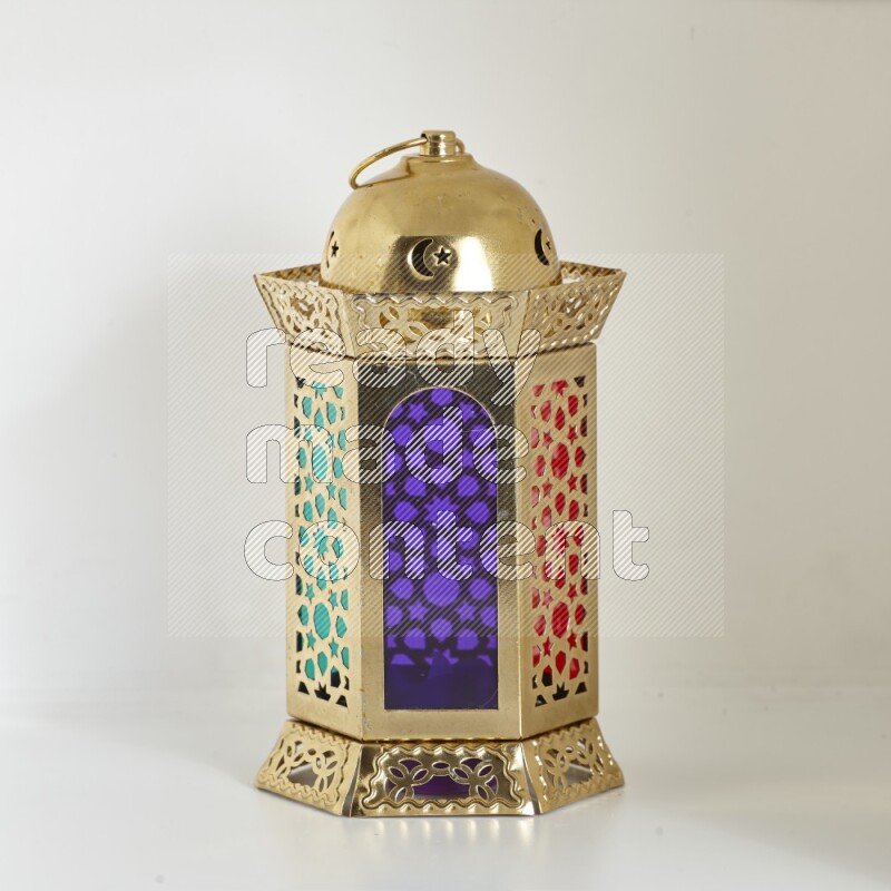 A ramadan lantern placed on white background