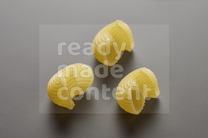 Pipe pasta on grey background