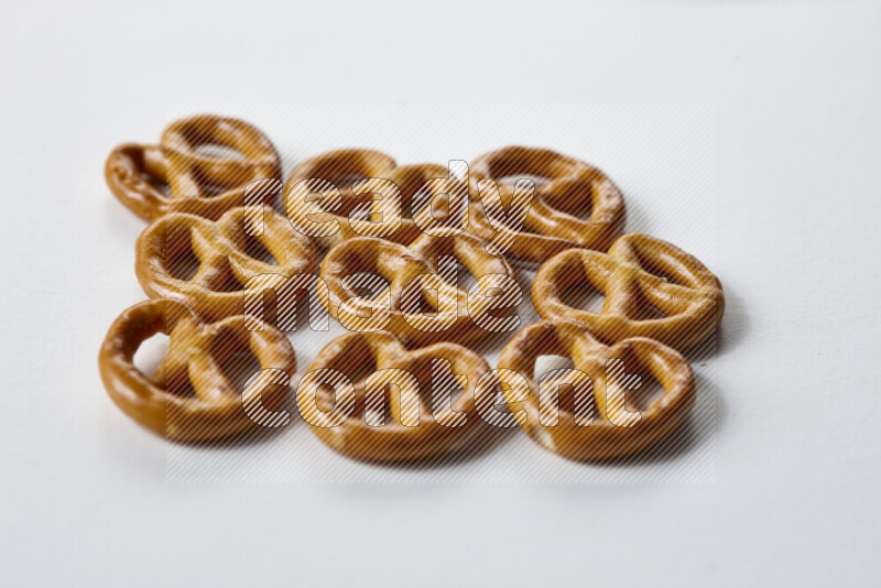 Pretzels snacks on white background