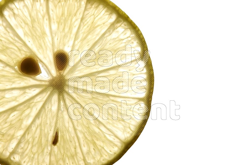 Lemon slices on illuminated white background