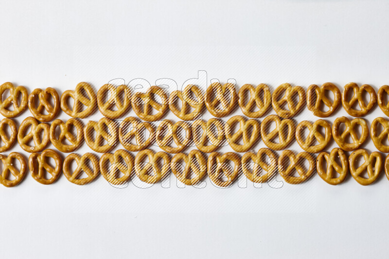 Pretzels snacks on white background