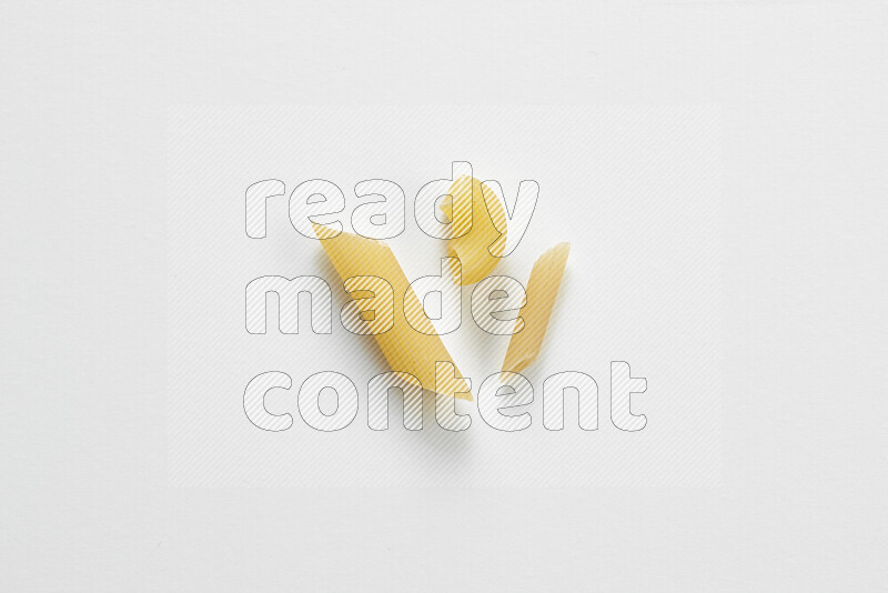 Different pasta types on white background