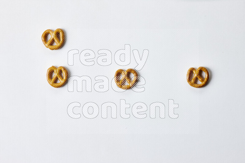 Pretzels snacks on white background
