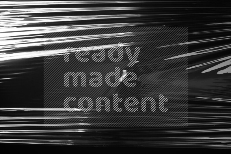 Plastic wrap texture on black background