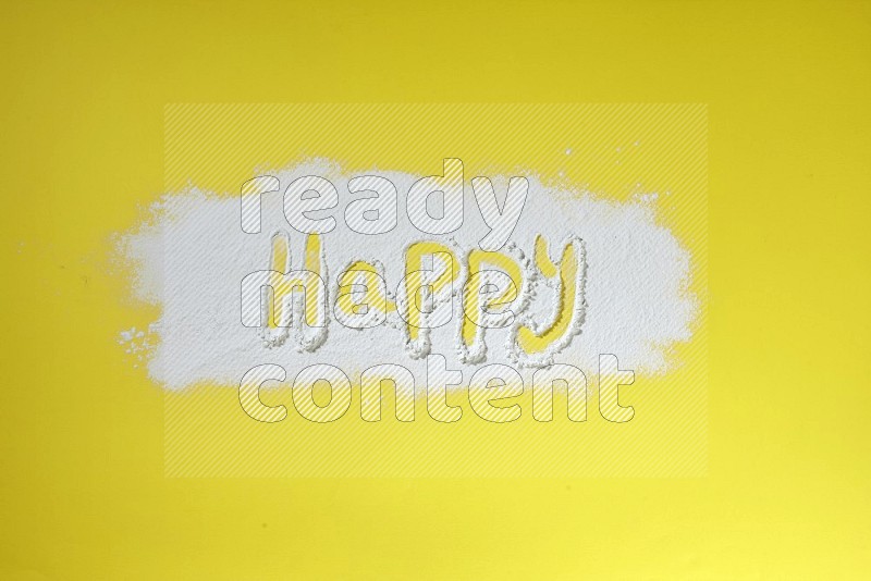 A word written with powder on yellow background