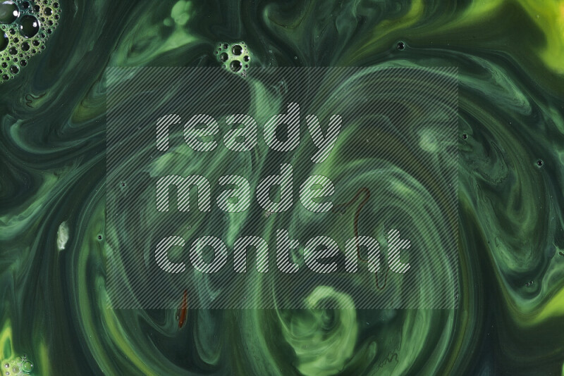 A close-up of abstract swirling patterns in green gradients