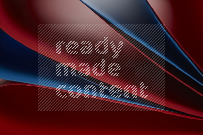 فن تجريدي يعرض المنحنيات المرتبة للأوراق باللون الأحمر والأزرق