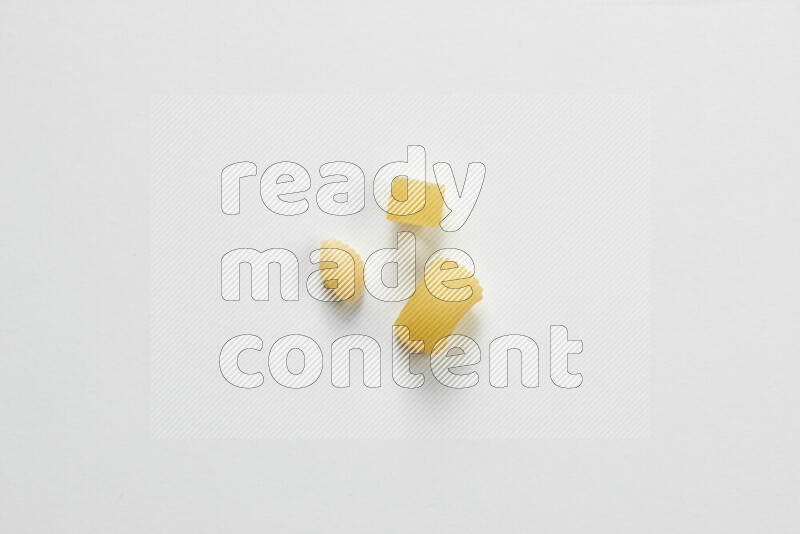 Different pasta types on white background