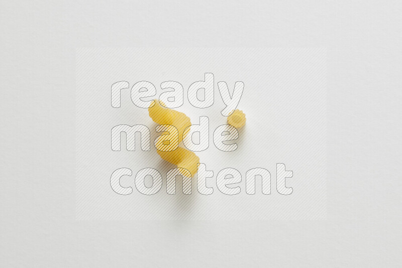 Different pasta types on white background