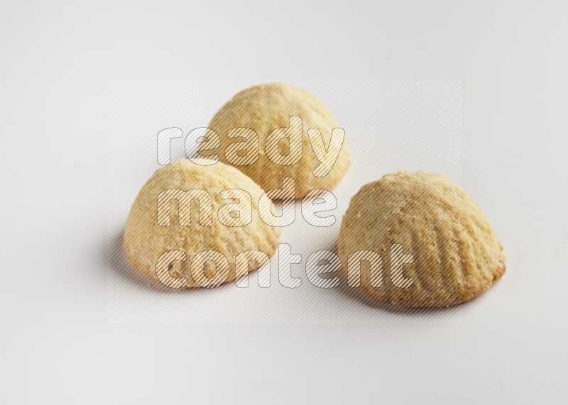 Three Pieces of Maamoul direct on white background