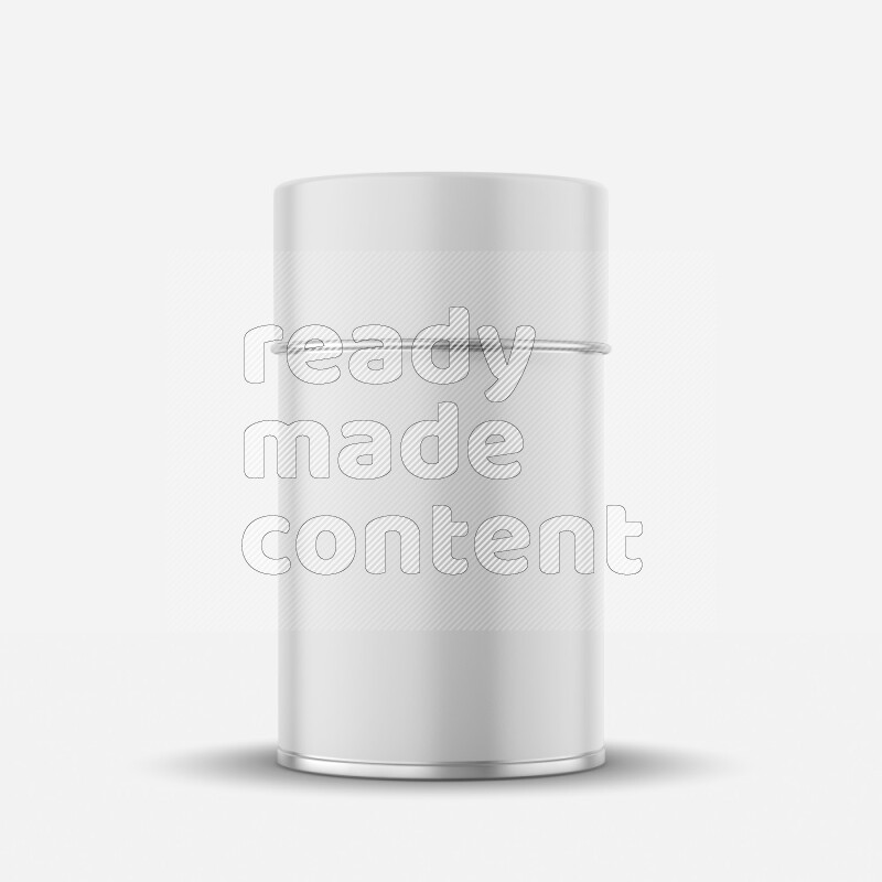 Glossy metallic can mockup with a label and a cap isolated on white background 3d rendering