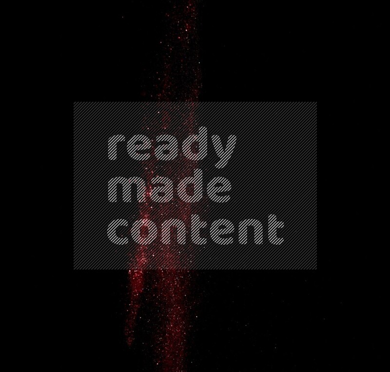 Red glitter powder isolated on black background