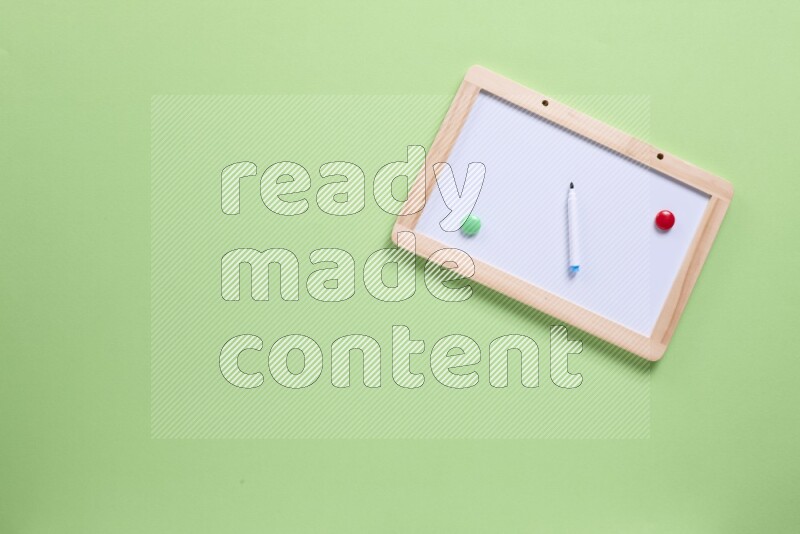 A whiteboard on green background