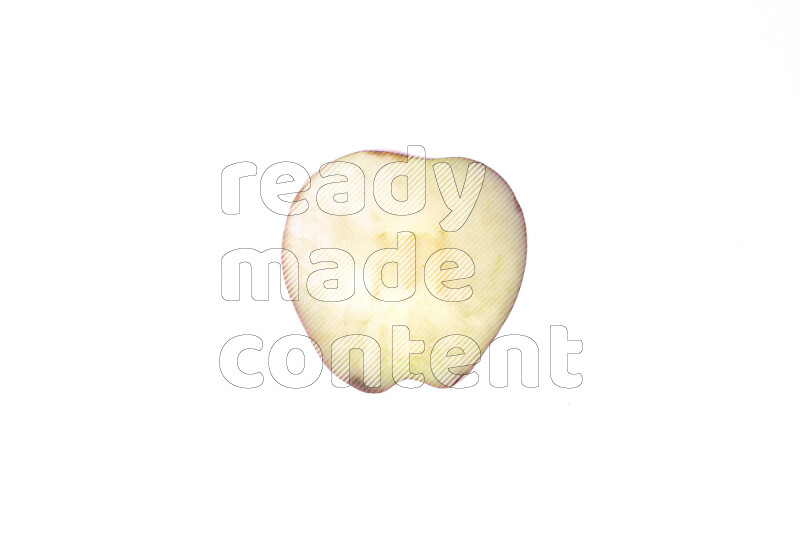 Apple slices on illuminated white background