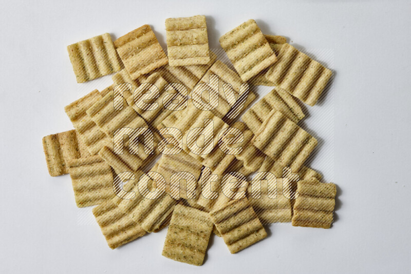 Crackers snacks on white background