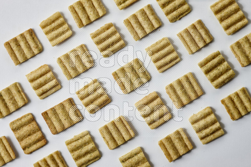 Crackers snacks on white background