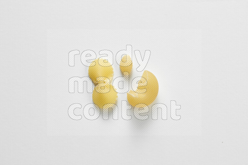 Different pasta types on white background