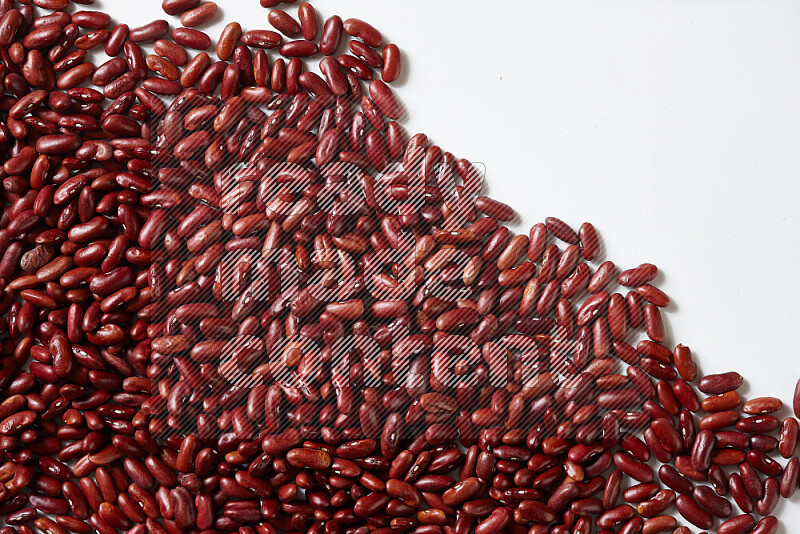 Red kidney beans on white background