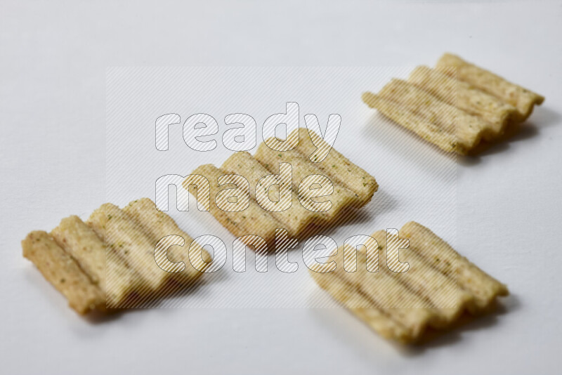 Crackers snacks on white background