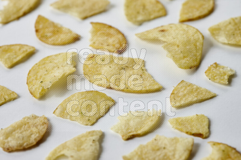 Chips snacks on white background
