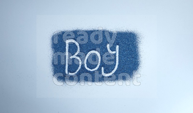A word written with blue glitter on blue background