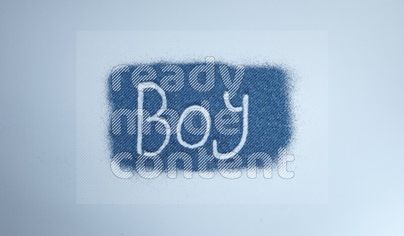 A word written with blue glitter on blue background