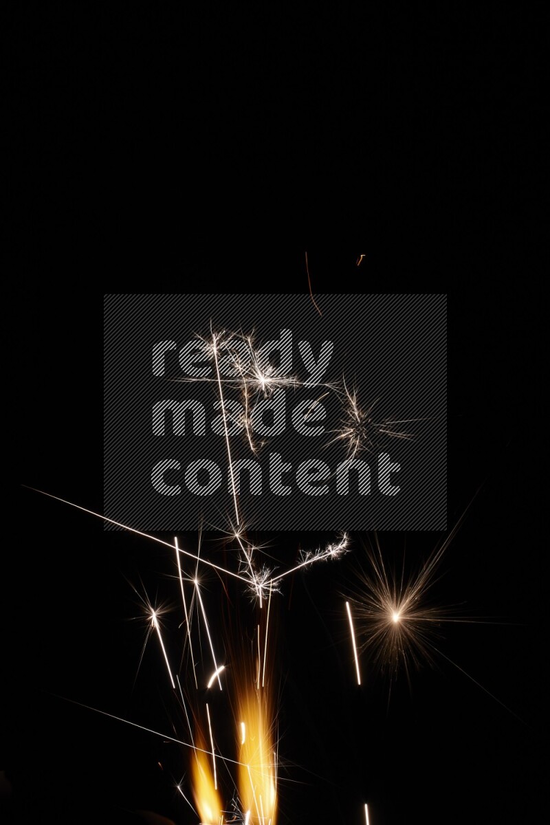 Sparkler candle isolated on black background