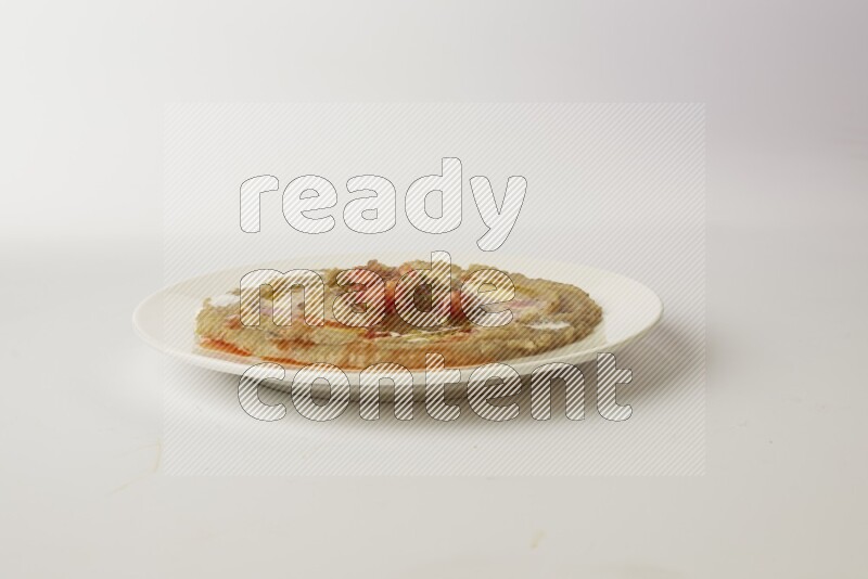fava bean in a white plate direct on a white background