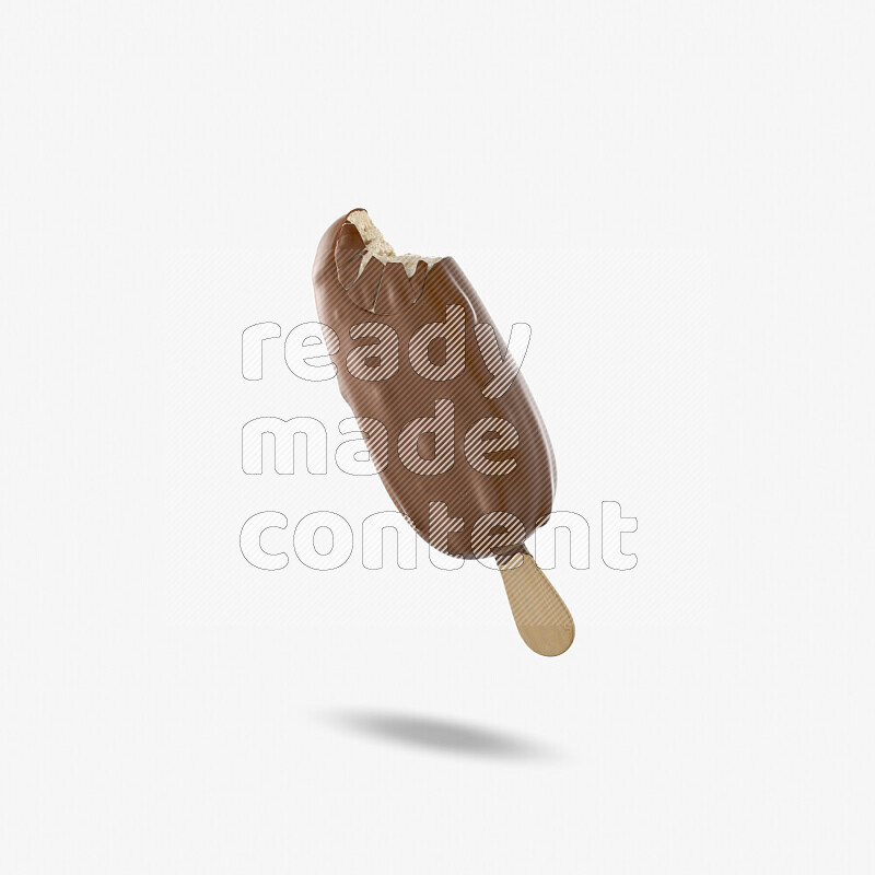 Chocolate ice cream stick mockup isolated on white background 3d rendering