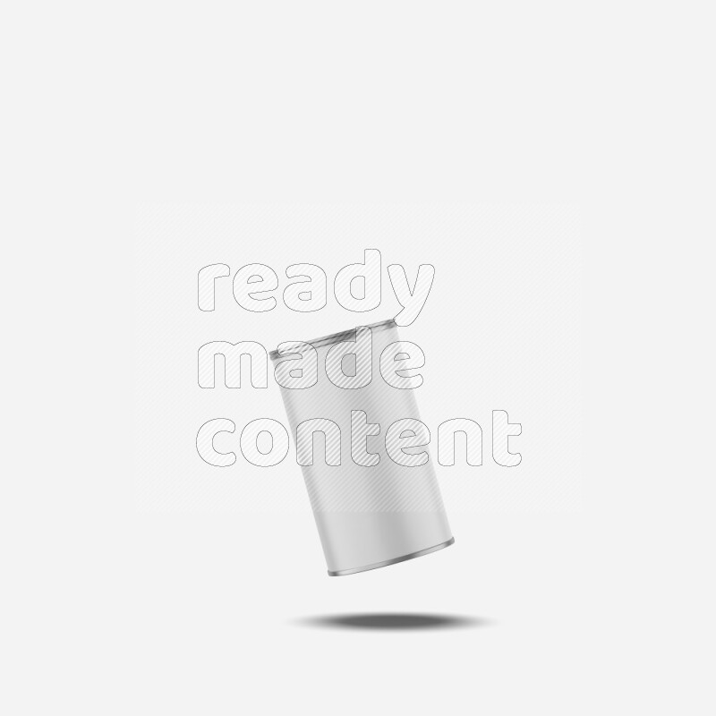 Paper tube mockup with glossy label and metal lid isolated on white background 3d rendering