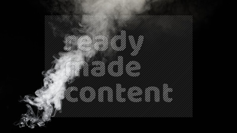 irregular white smoke on black background.