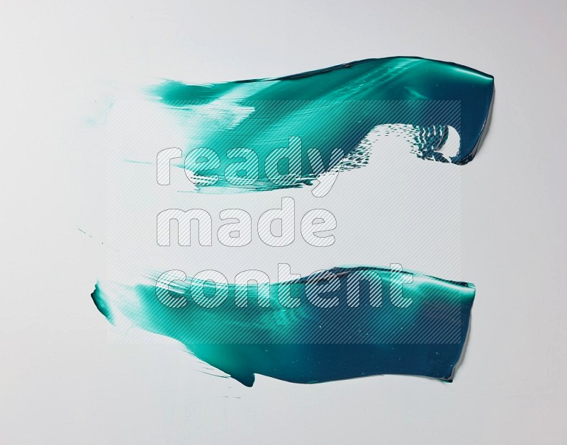 Turquoise zigzag painting knife strokes on white background