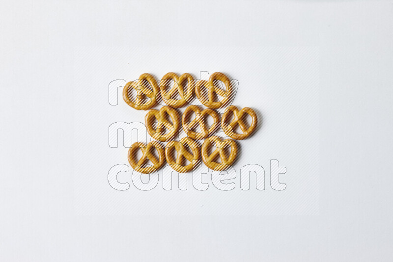 Pretzels snacks on white background