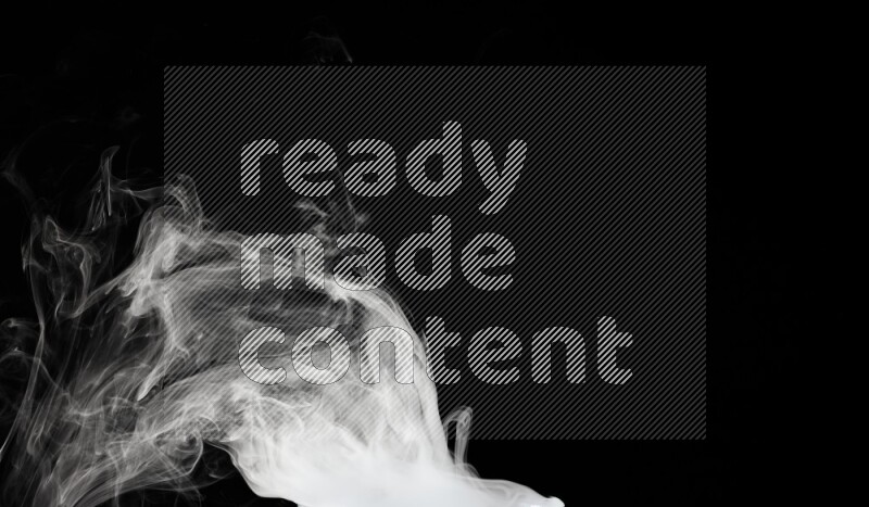 irregular white smoke on black background.