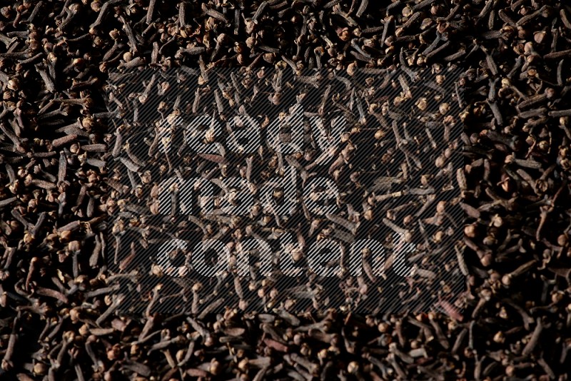 Cloves spread on black flooring
