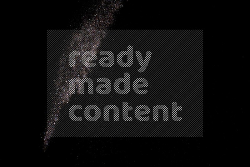 Multicolored glitter powder isolated on black background